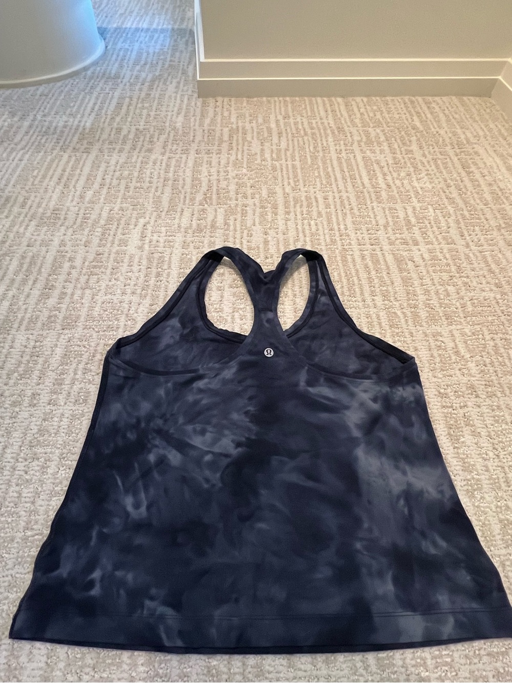 Lululemon Cool Racerback Tank Shorter Length -Diamond Dye Asphalt Grey True Navy - Picture 4 of 6
